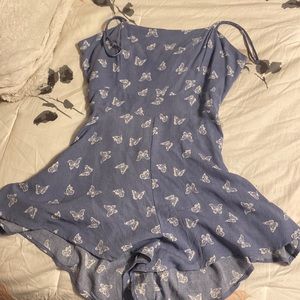 Blue butterfly romper